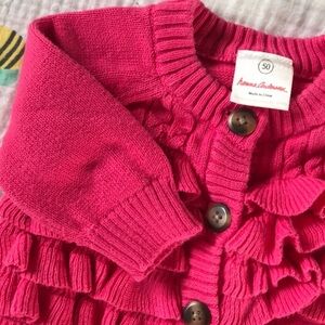 hanna andersson • infant ruffle cardigan sweater